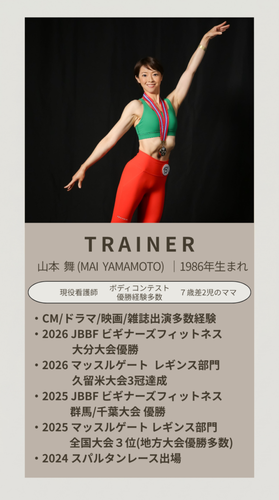 女性トレーナー山本舞、マッスルゲート優勝、久留米大会